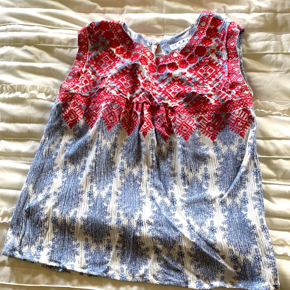 Tank red white blue blouse